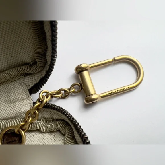 New Gucci GG Ophidia Zipper Key Pouch Case